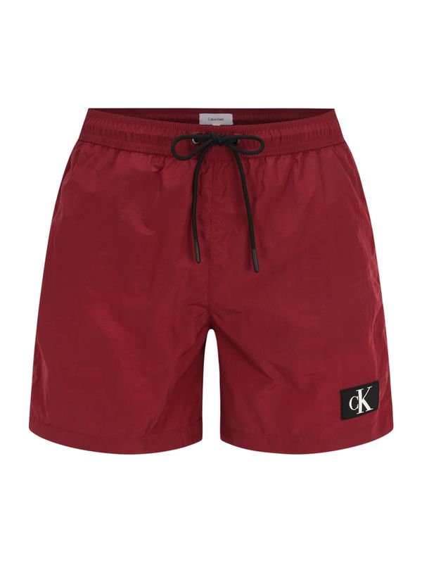 Calvin Klein Swimwear Calvin Klein Swimwear Kratke kopalne hlače  karminsko rdeča / črna / bela
