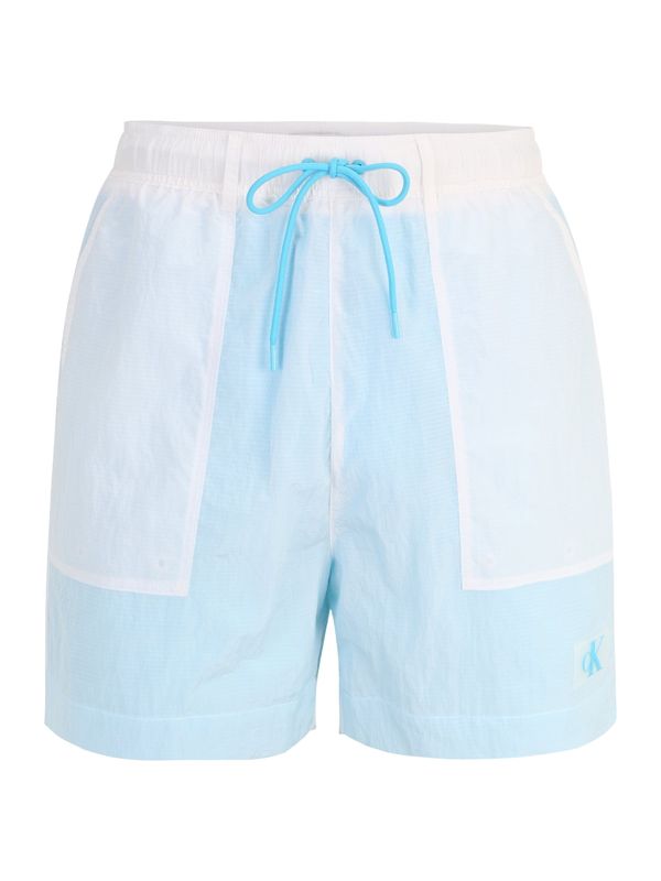 Calvin Klein Swimwear Calvin Klein Swimwear Kratke kopalne hlače  svetlo modra / bela