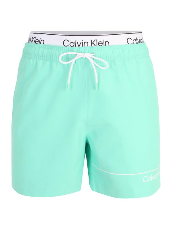 Calvin Klein Swimwear Calvin Klein Swimwear Kratke kopalne hlače  turkizna / črna / bela