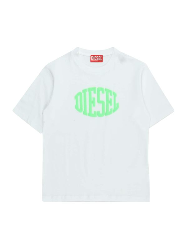 DIESEL DIESEL Majica  neonsko zelena / bela
