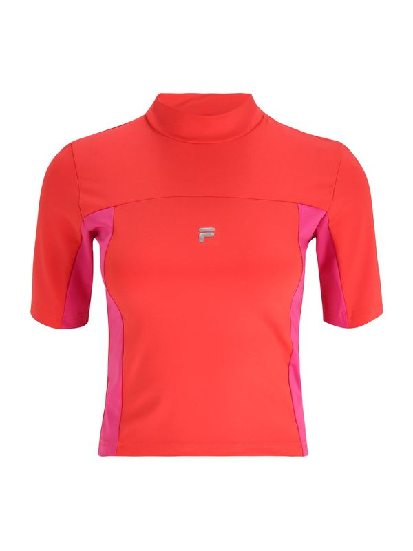 FILA FILA Funkcionalna majica 'RIVA'  siva / roza / rdeča