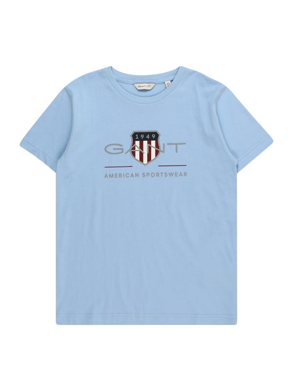 GANT GANT Majica  pastelno modra / karminsko rdeča / bela