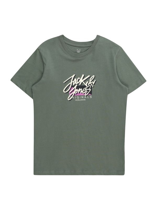 Jack & Jones Junior Jack & Jones Junior Majica 'TAMPA'  temno zelena / lila / črna / off-bela