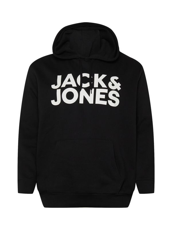 Jack & Jones Plus Jack & Jones Plus Majica 'Ecorp'  črna / bela