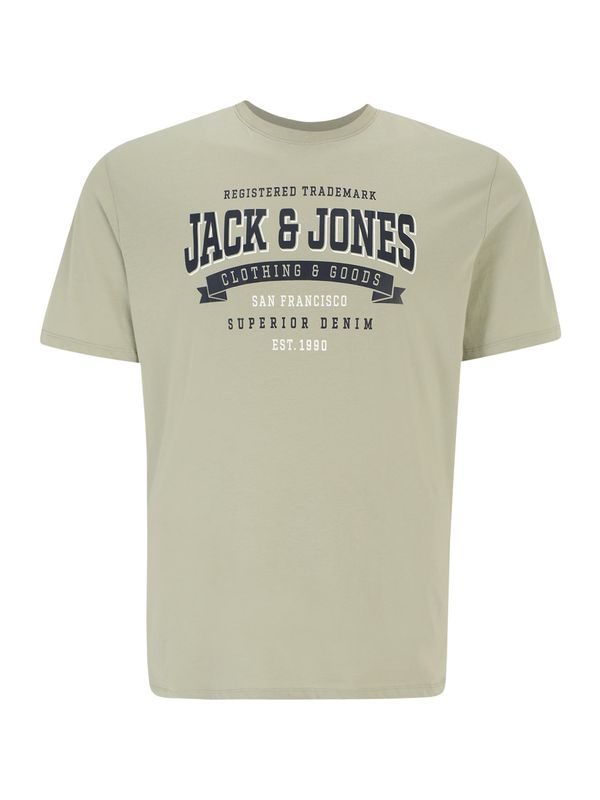 Jack & Jones Plus Jack & Jones Plus Majica  mornarska / svetlo zelena / bela