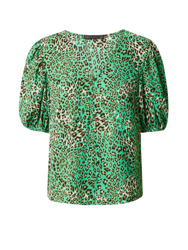 Marks & Spencer Marks & Spencer Bluza 'Staple'  rjava / zelena / črna / bela