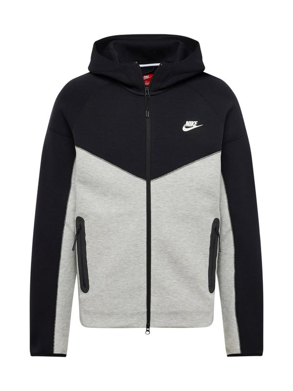 Nike Sportswear Nike Sportswear Jopa na zadrgo 'Tech Fleece'  temno siva / črna / bela