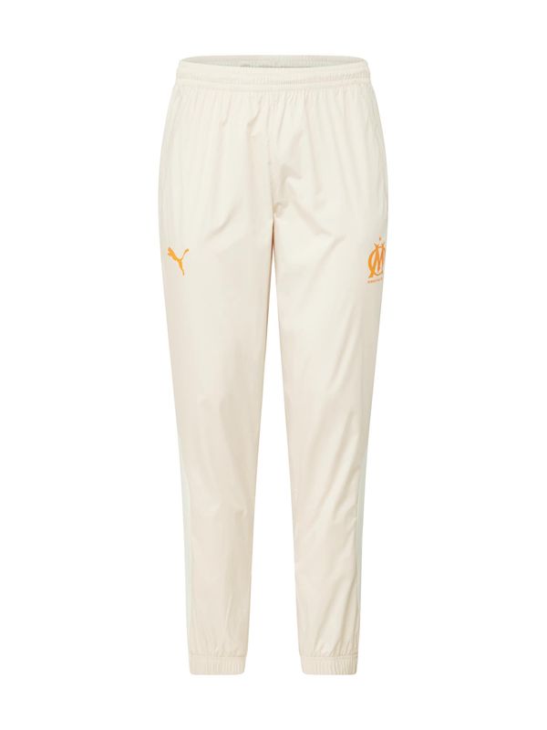 PUMA PUMA Športne hlače 'OM Prematch'  svetlo bež / oranžna / naravno bela