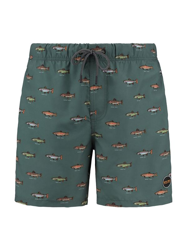 Shiwi Shiwi Kratke kopalne hlače 'Go Fish'  svetlo modra / zelena / svetlo rdeča