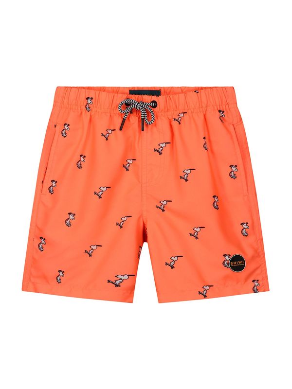 Shiwi Shiwi Kratke kopalne hlače 'Snoopy Happy Skater'  svetlo siva / temno oranžna / črna
