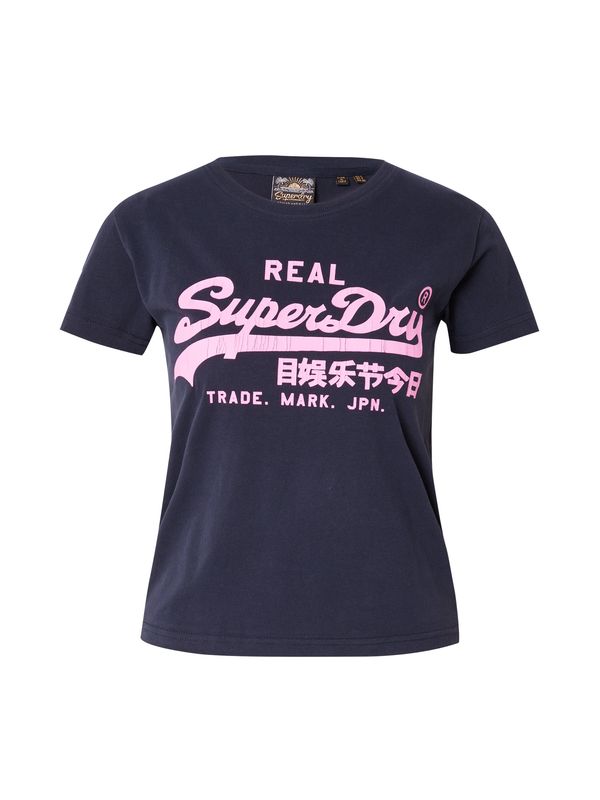 Superdry Superdry Majica  mornarska / neonsko lila