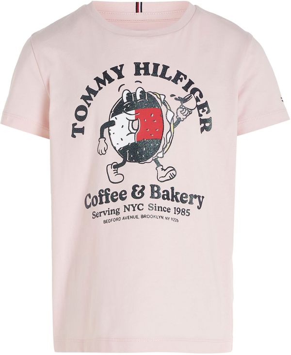 TOMMY HILFIGER TOMMY HILFIGER Majica  roza / rdeča / črna / bela