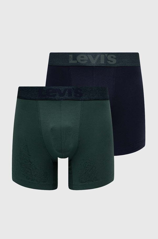 Levi's Boksarice Levi's 2-pack moški, zelena barva