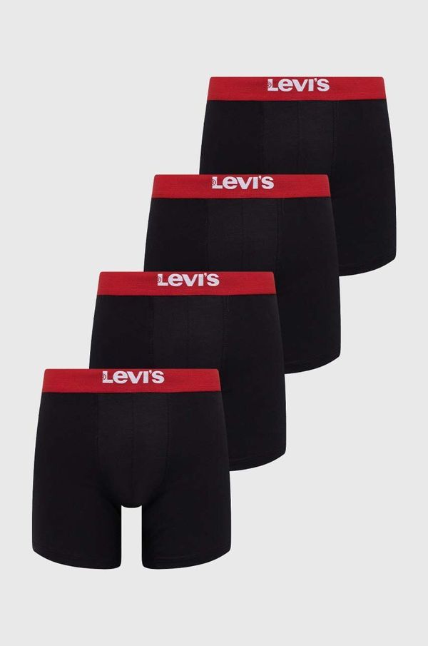Levi's Boksarice Levi's 4-pack moški, črna barva
