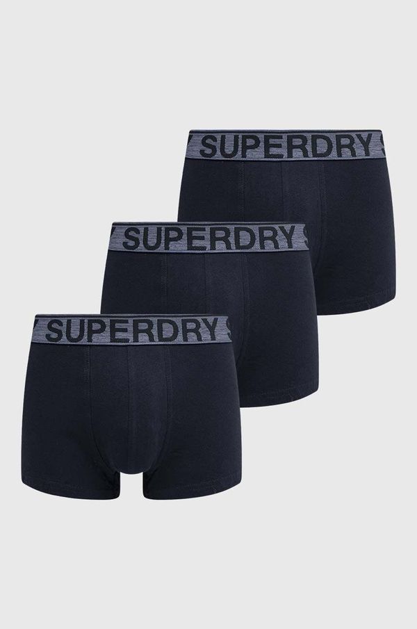 Superdry Boksarice Superdry 3-pack moški, mornarsko modra barva