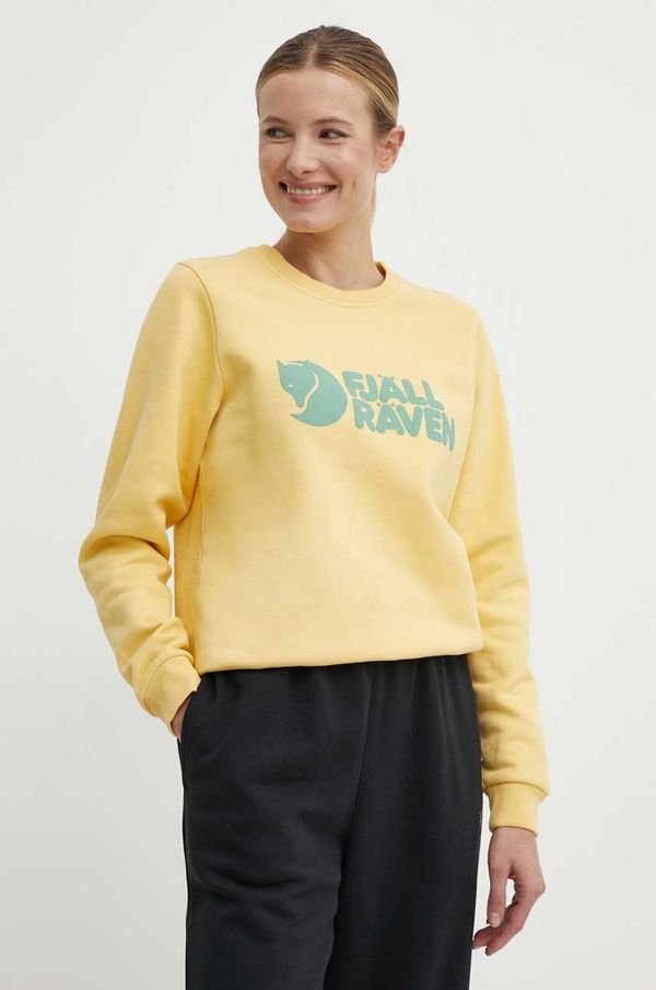 Fjallraven Bombažen pulover Fjallraven ženski, rumena barva, F84143