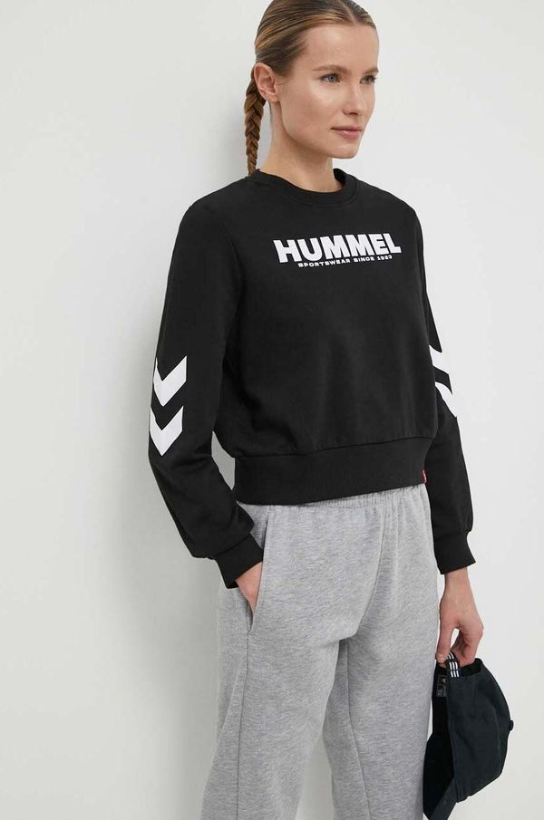 Hummel Bombažen pulover Hummel ženska, črna barva