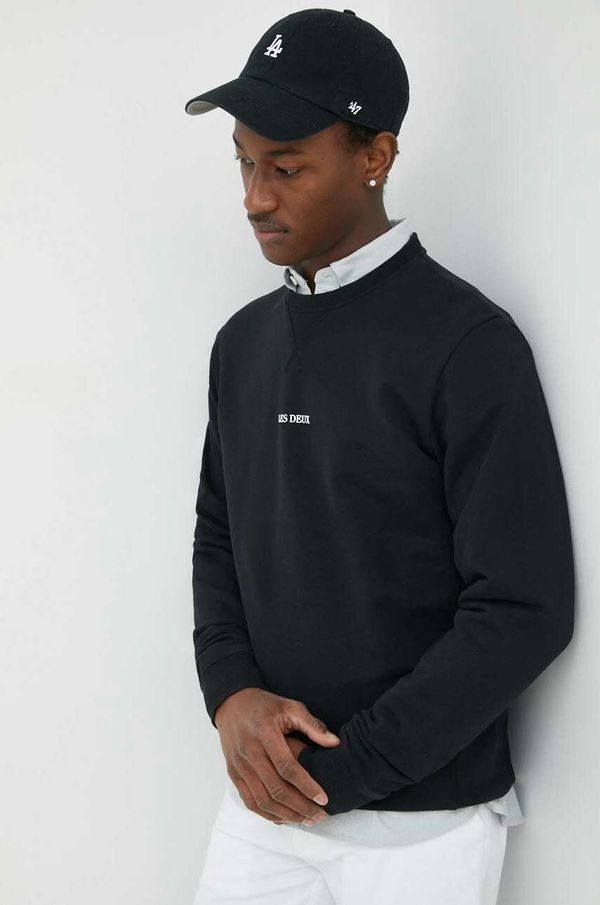 Les Deux Bombažen pulover Les Deux moška, črna barva
