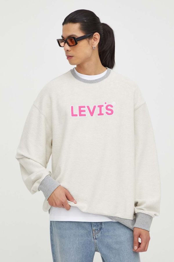 Levi's Bombažen pulover Levi's moška, siva barva