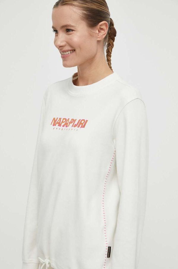 Napapijri Bombažen pulover Napapijri B-Kreis ženski, bež barva, NP0A4HNWN1A1