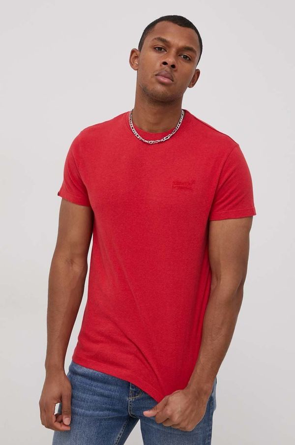 Superdry Bombažen t-shirt Superdry rdeča barva