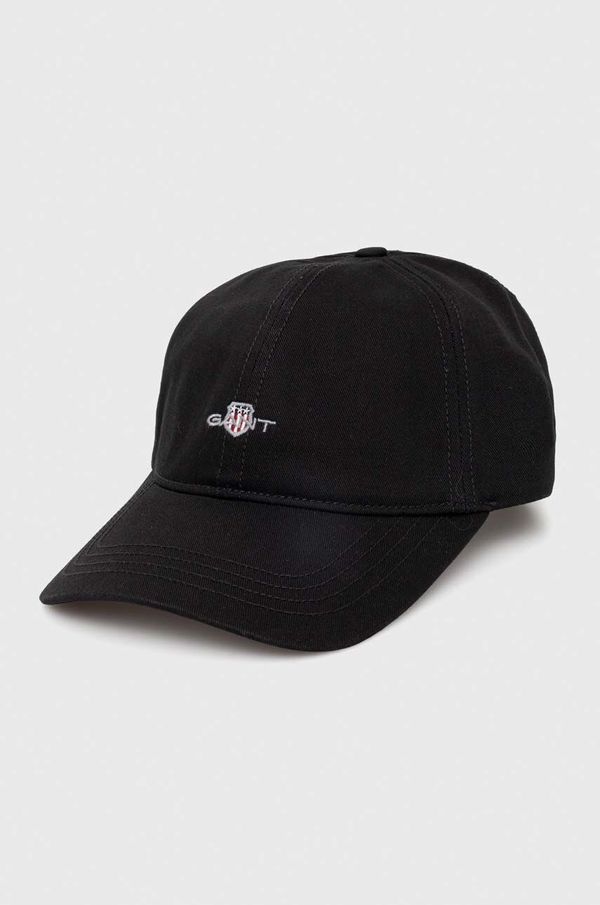 Gant Bombažna bejzbolska kapa Gant črna barva