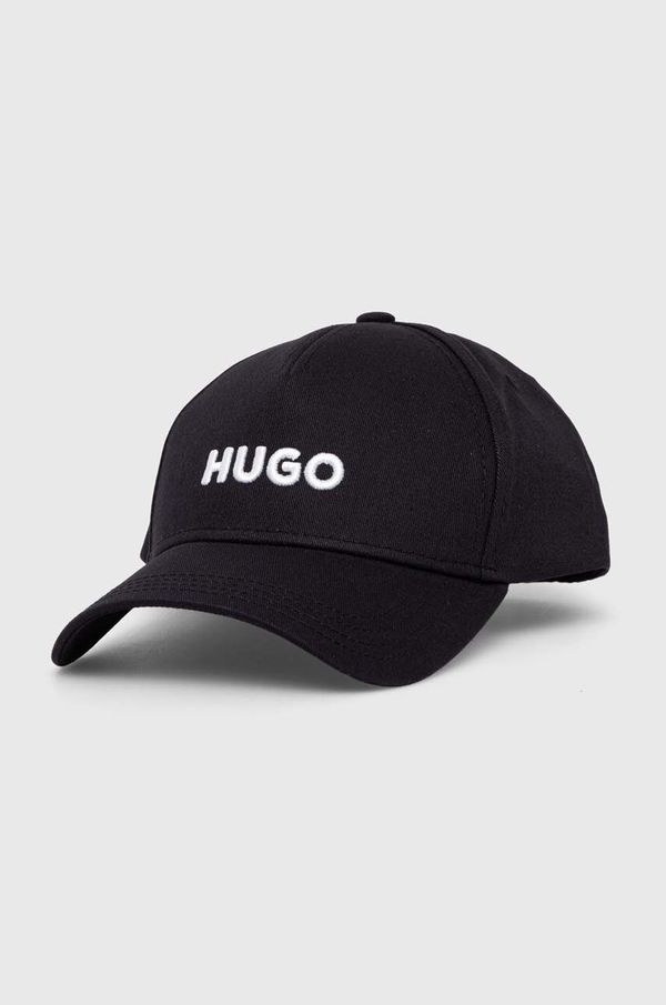 Hugo Bombažna bejzbolska kapa HUGO črna barva