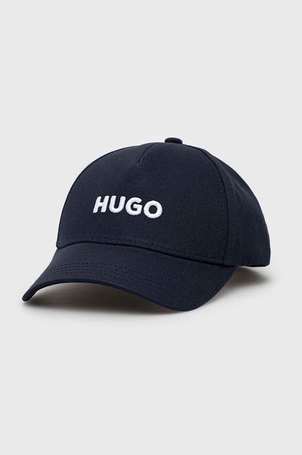 Hugo Bombažna bejzbolska kapa HUGO mornarsko modra barva