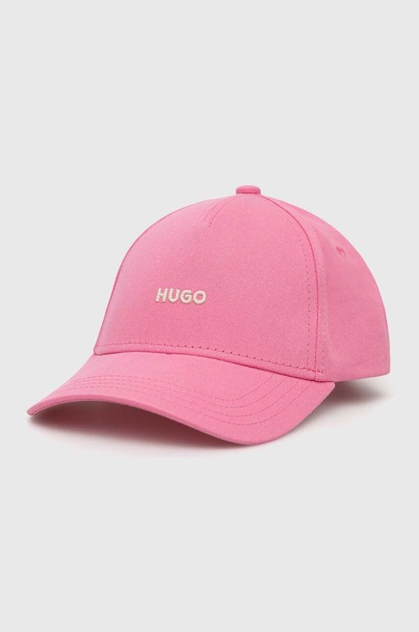 Hugo Bombažna bejzbolska kapa HUGO roza barva