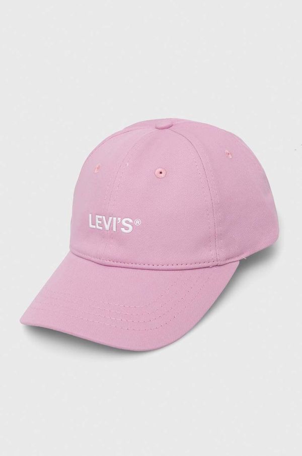 Levi's Bombažna bejzbolska kapa Levi's roza barva
