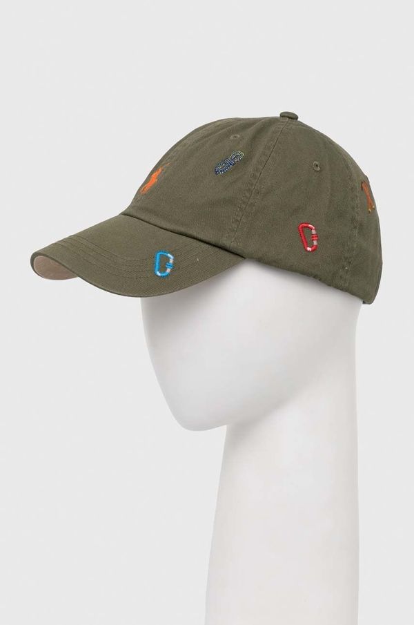 Polo Ralph Lauren Bombažna bejzbolska kapa Polo Ralph Lauren zelena barva