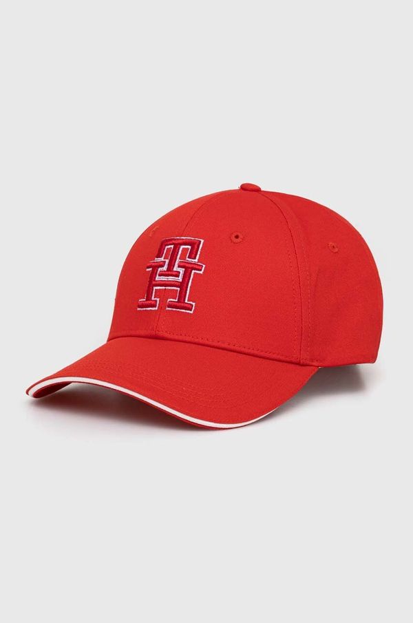 Tommy Hilfiger Bombažna bejzbolska kapa Tommy Hilfiger rdeča barva