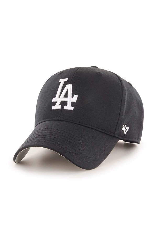 47brand Bombažna kapa s šiltom 47brand MLB Los Angeles Dodgers črna barva