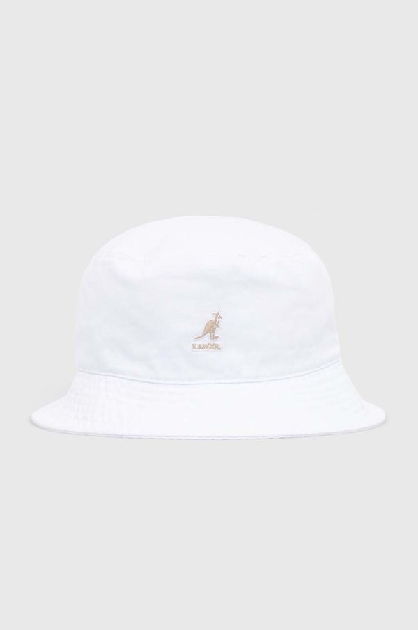 Kangol Bombažni klobuk Kangol Washed Bucket K4224HT WHITE bela barva