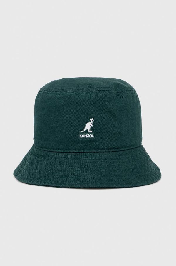 Kangol Bombažni klobuk Kangol zelena barva