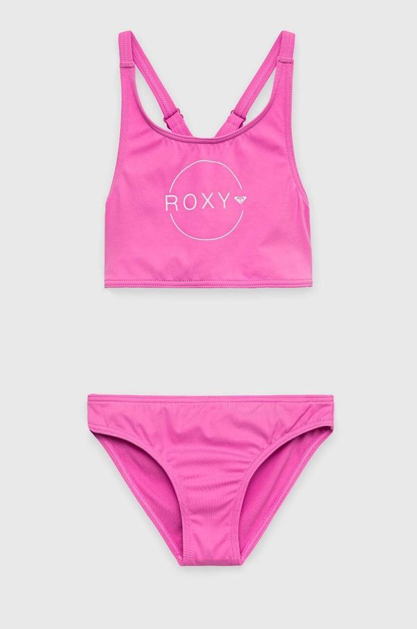 Roxy Dvodelne otroške kopalke Roxy roza barva