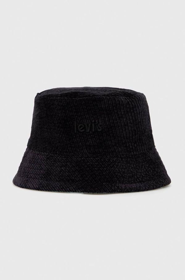 Levi's Dvostranski klobuk Levi's črna barva