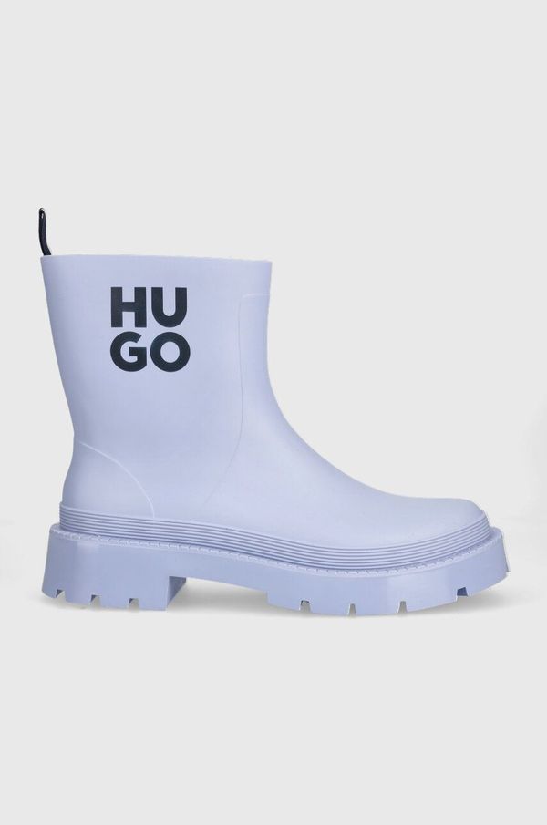 Hugo Gumijasti škornji HUGO Jin ženski, vijolična barva, 50498090