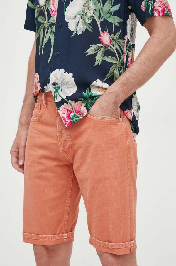 Pepe Jeans Jeans kratke hlače Pepe Jeans Callen moške, oranžna barva