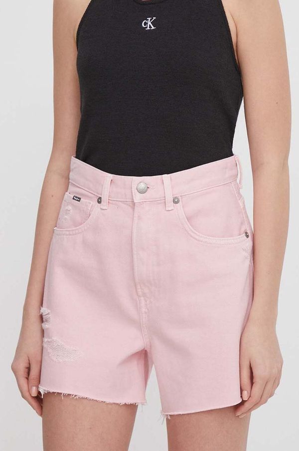 Pepe Jeans Jeans kratke hlače Pepe Jeans ženski, roza barva