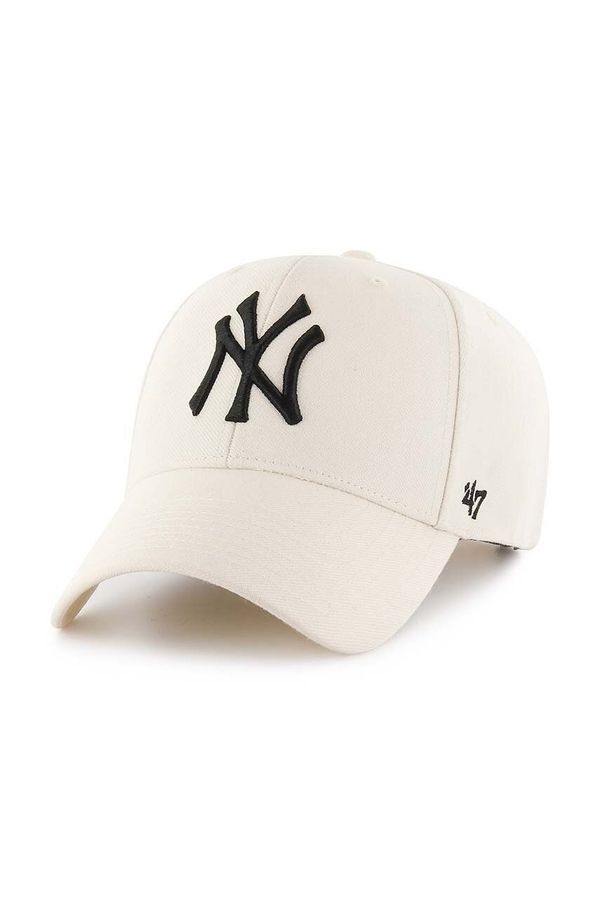 47brand Kapa iz mešanice volne 47brand MLB New York Yankees bež barva