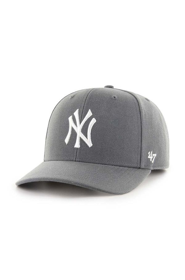 47brand Kapa iz mešanice volne 47brand MLB New York Yankees siva barva, B-CLZOE17WBP-CC