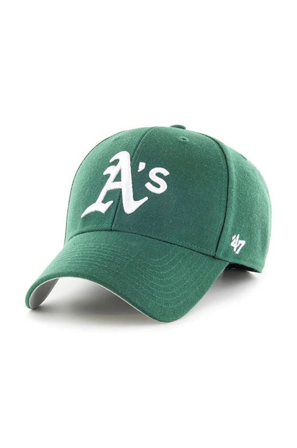 47brand Kapa s primesjo volne 47brand MLB Oakland Athletics zelena barva