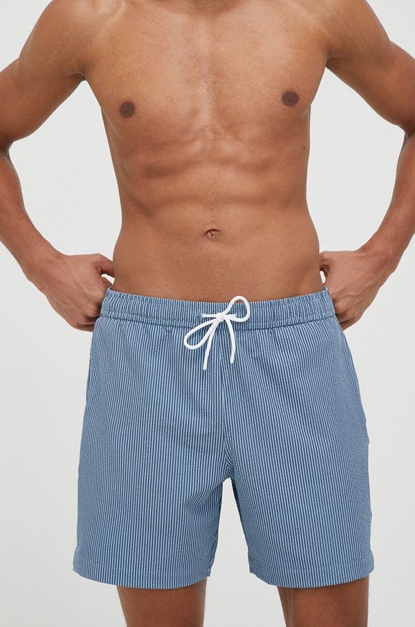 Abercrombie & Fitch Kopalne kratke hlače Abercrombie & Fitch mornarsko modra barva