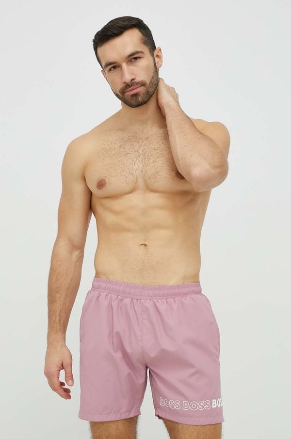 Boss Kopalne kratke hlače BOSS roza barva