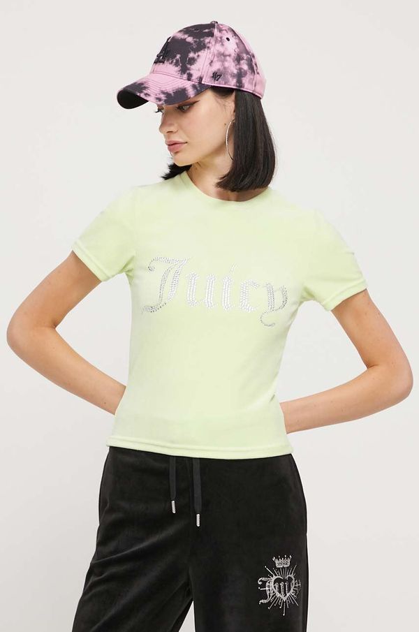 Juicy Couture Kratka majica Juicy Couture ženski, zelena barva