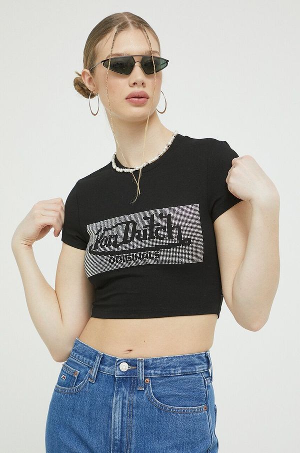 Von Dutch Kratka majica Von Dutch ženski, črna barva