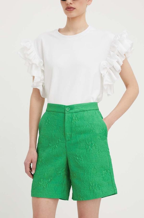 Custommade Kratke hlače Custommade ženski, zelena barva