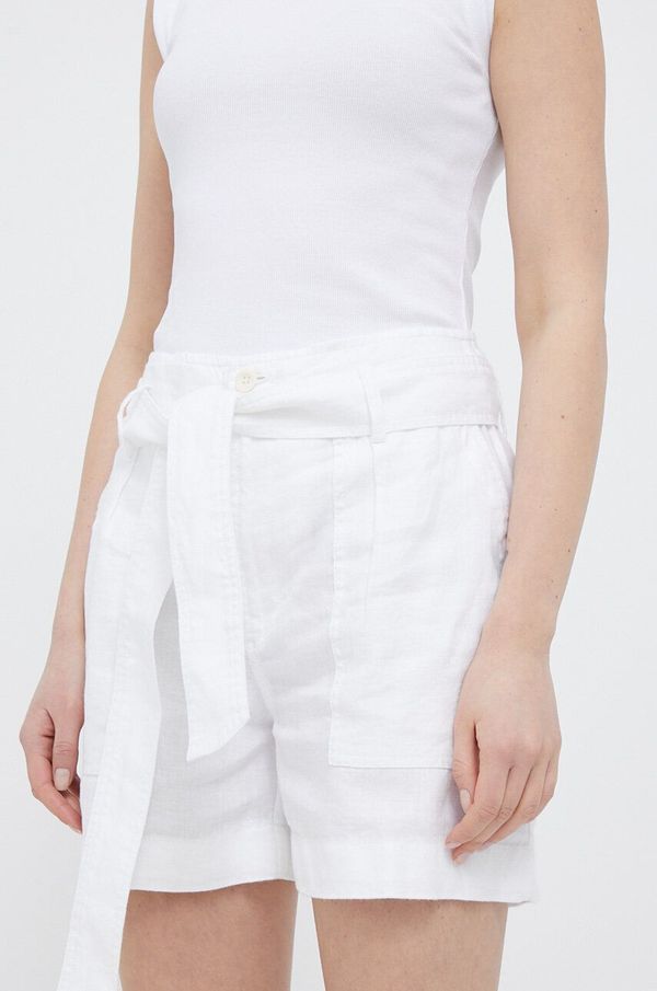 Lauren Ralph Lauren Lanene kratke hlače Lauren Ralph Lauren bela barva