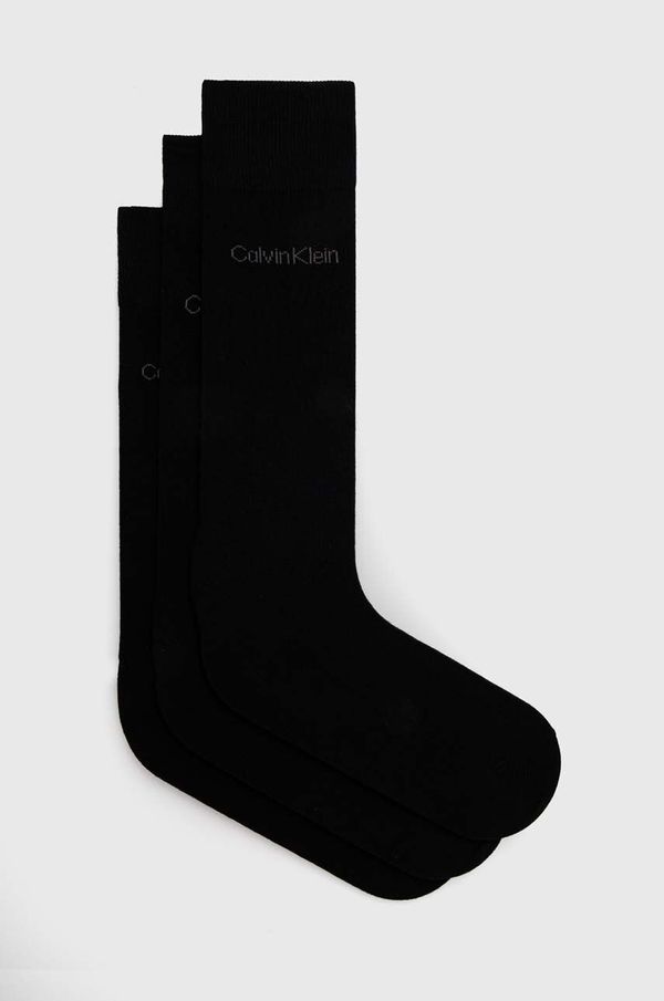 Calvin Klein Nogavice Calvin Klein 3-pack moške, črna barva, 701226674